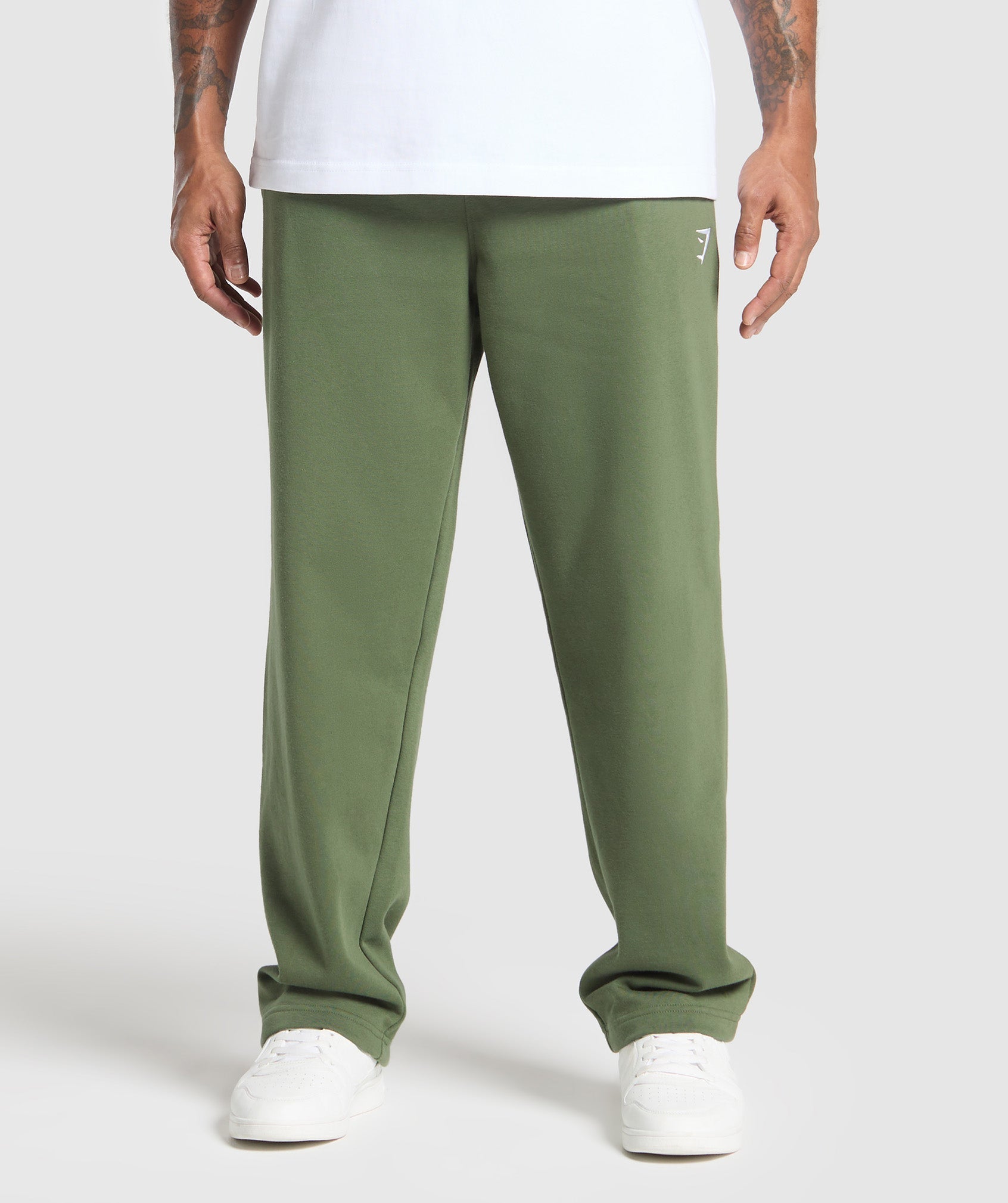 Gymshark Crest Straight Leg Joggers Core Olive