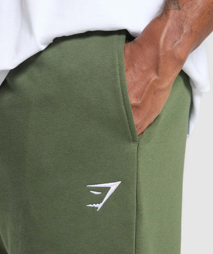 Gymshark Crest Straight Leg Joggers Core Olive