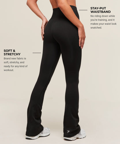 Women's Gymshark Vital Soft Flared Leggings Black