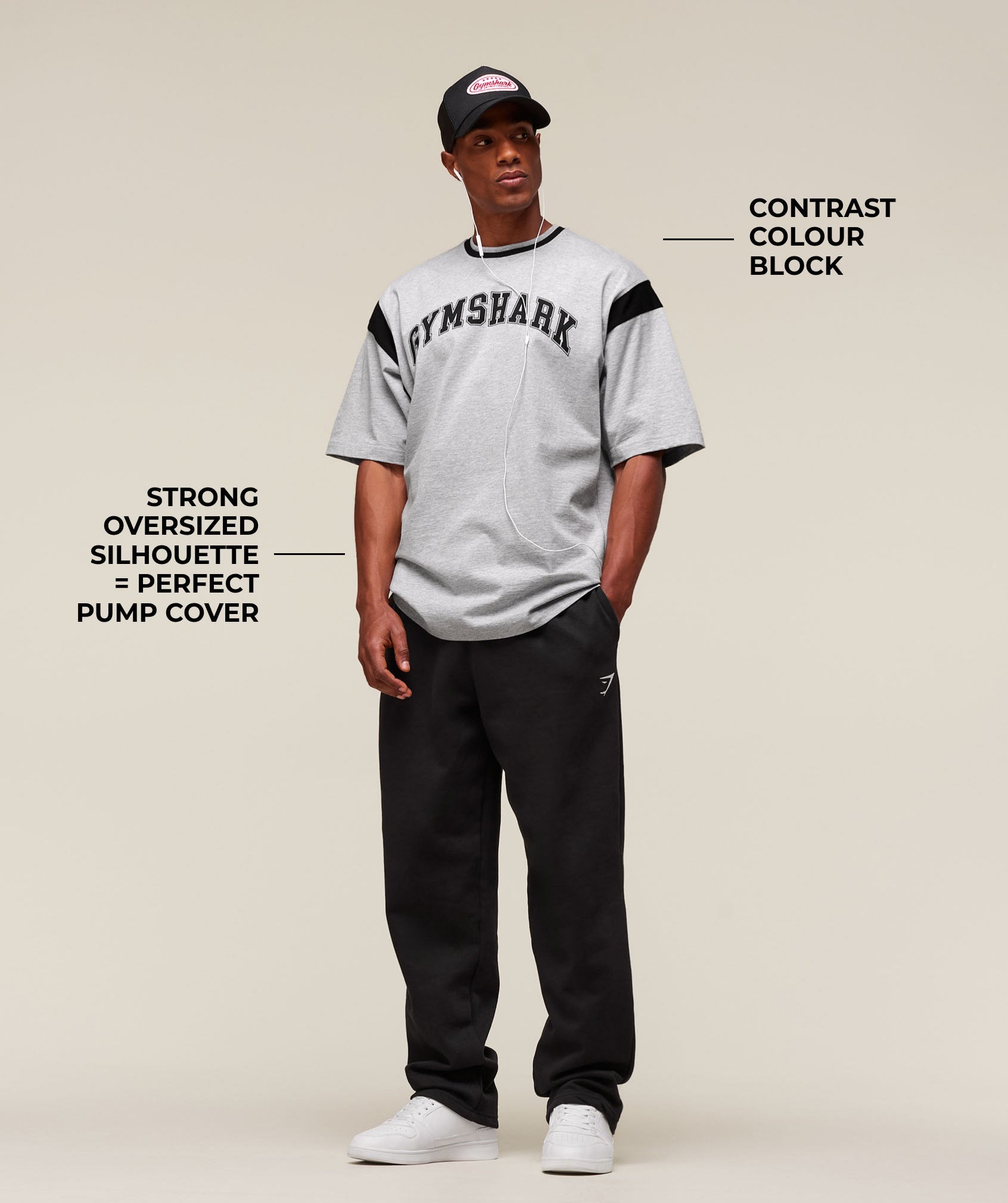 Gymshark Gslc Oversized T-Shirt Light Grey Core Marl