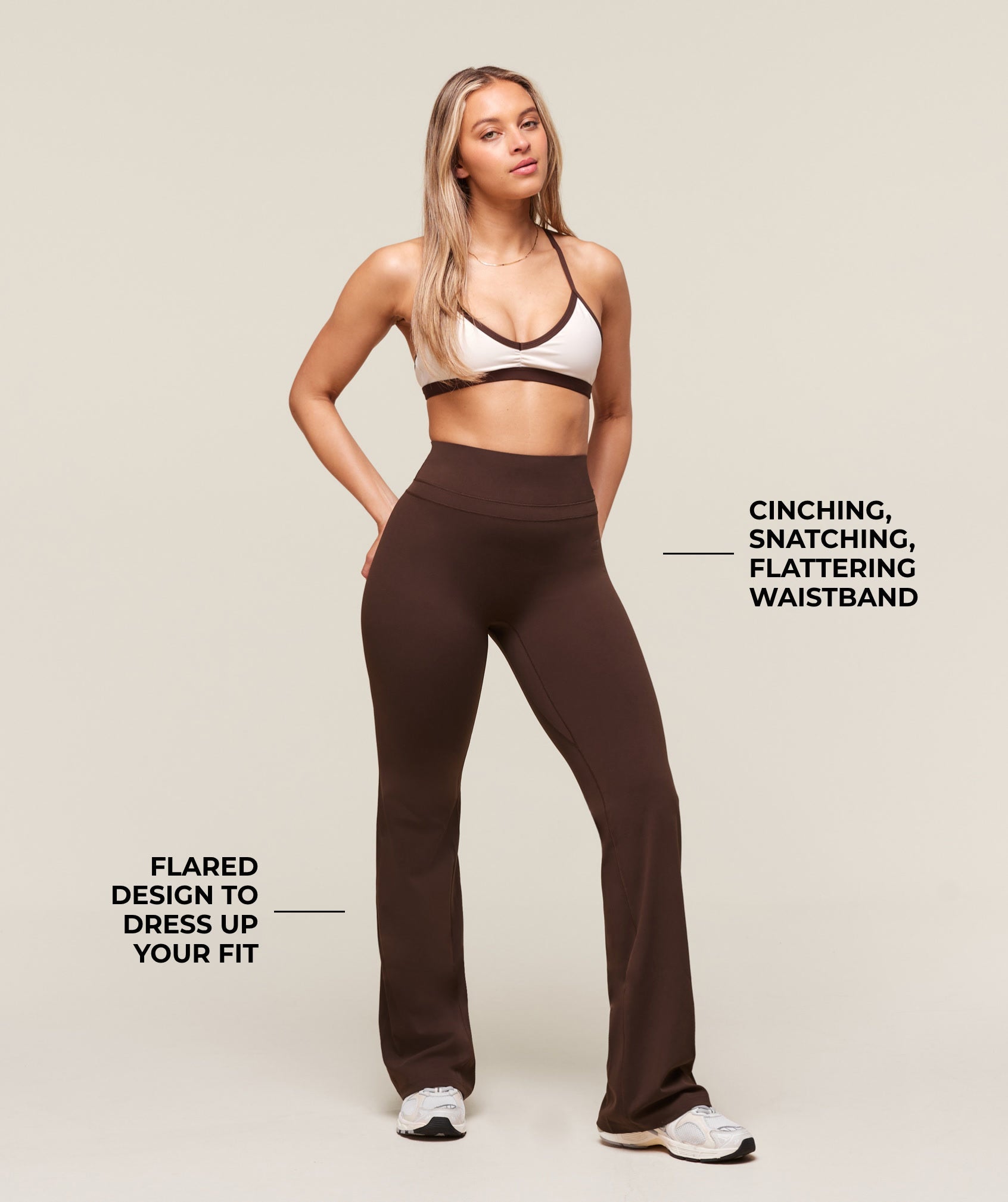 Women's Gymshark Whitney Flared Leggings Depth Brown
