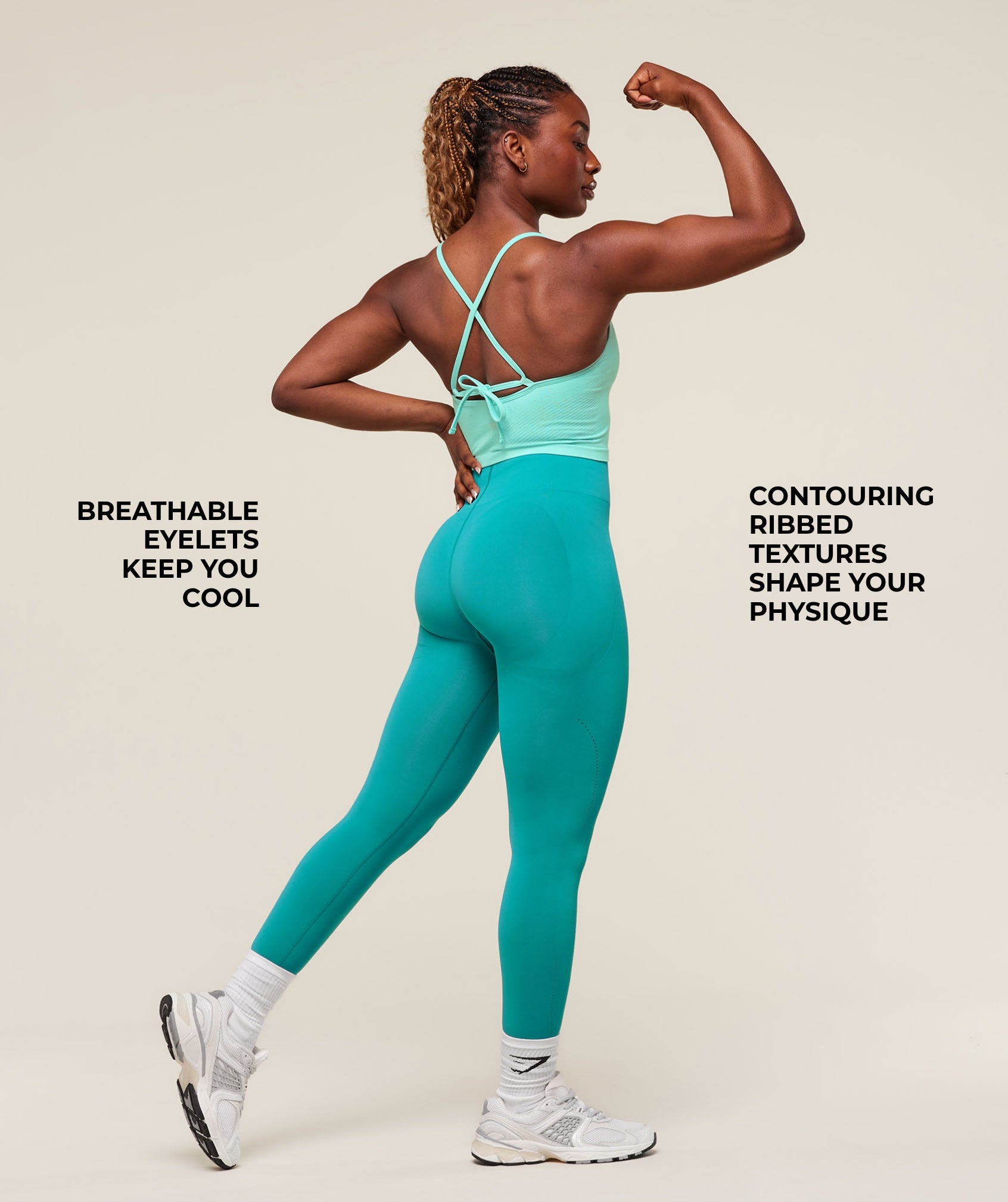 Women's Gymshark Energised Seamless Crop Top Pop Turquoise