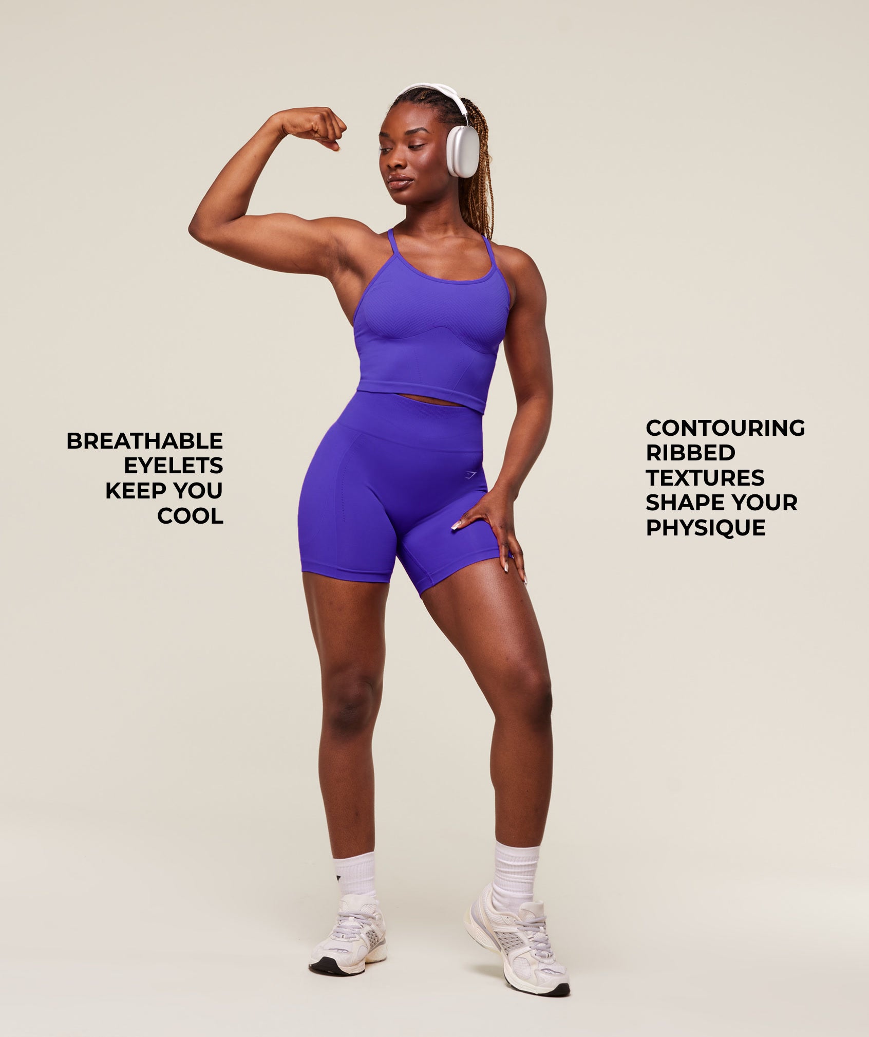 Women's Gymshark Energised Seamless Crop Top Cobalt Purple