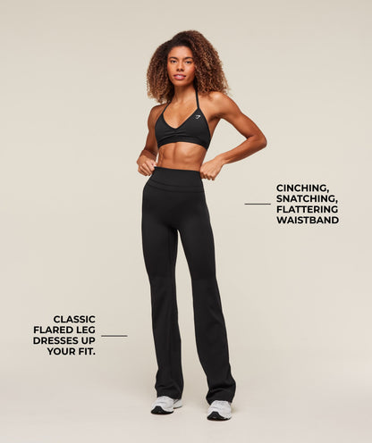 Women's Gymshark Whitney Flared Leggings Tall Black