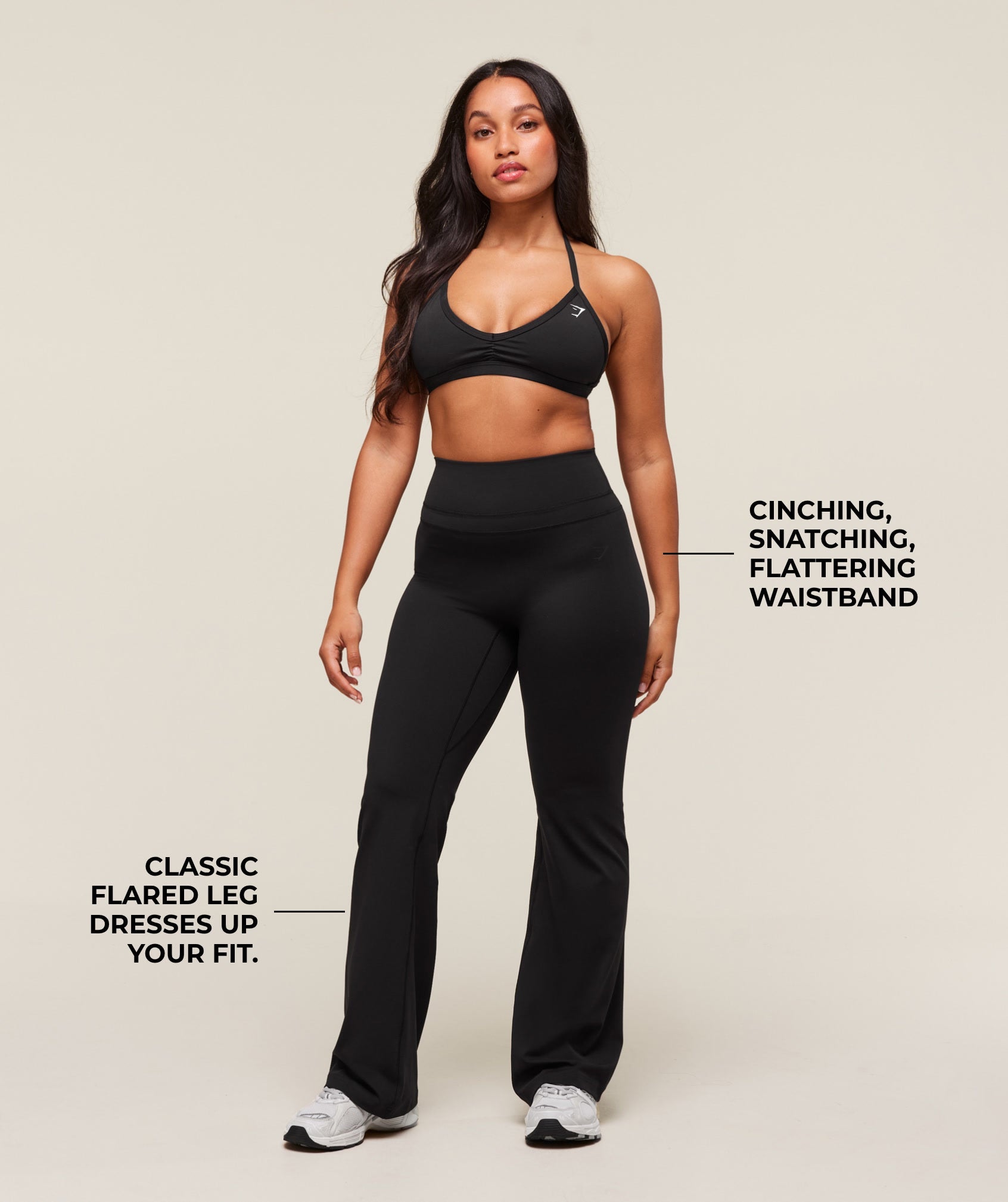 Women's Gymshark Whitney Short Flared Legging Black