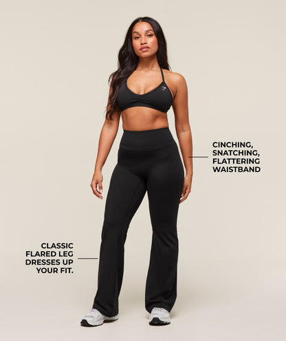 Women's Gymshark Whitney Short Flared Legging Black