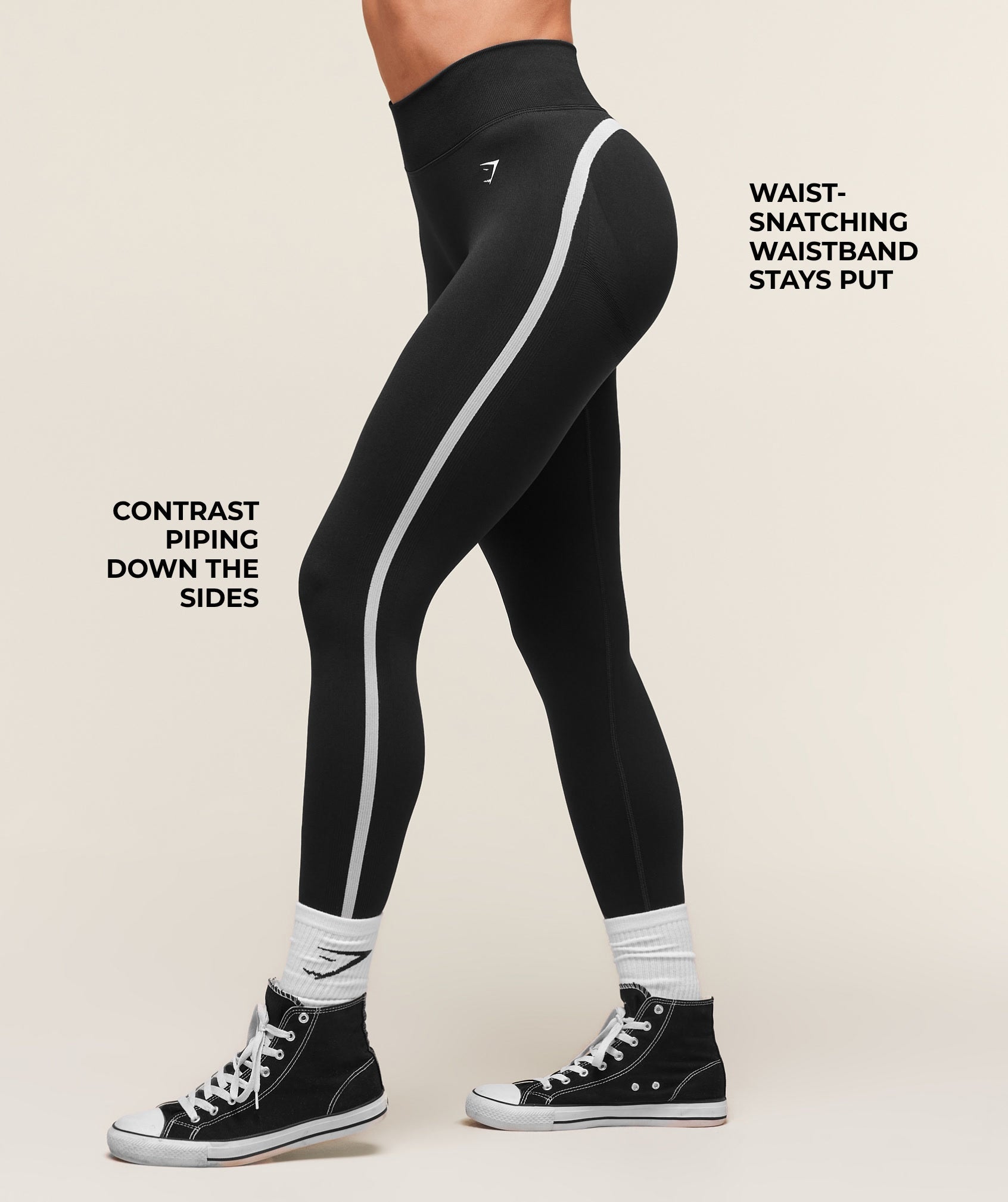 Women's Gymshark Lift Varsity Seamless Leggings Black