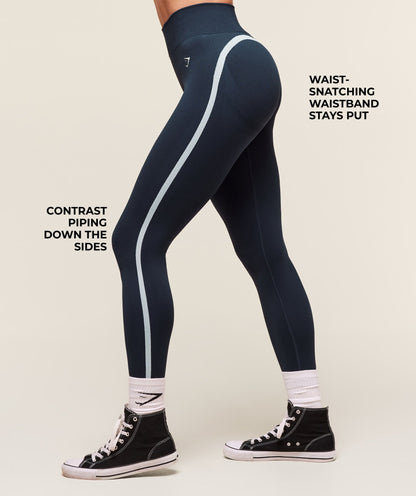 Women's Gymshark Lift Campus Seamless Leggings Heavy Blue