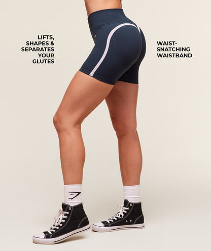 Women's Gymshark Lift Varsity Seamless Short Heavy Blue