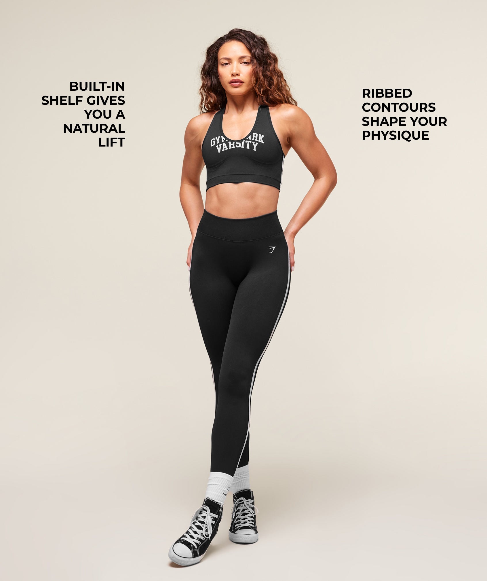 Women's Gymshark Lift Varsity Seamless Tank Black