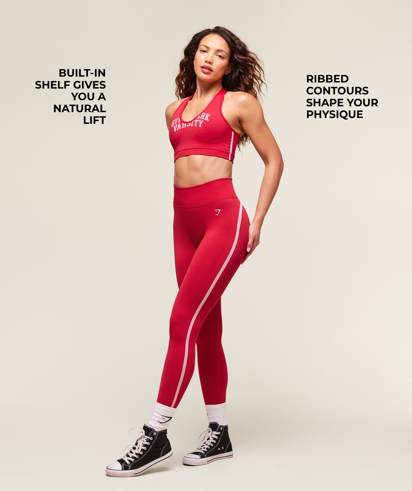 Women's Gymshark Lift Varsity Seamless Tank Carmine Red