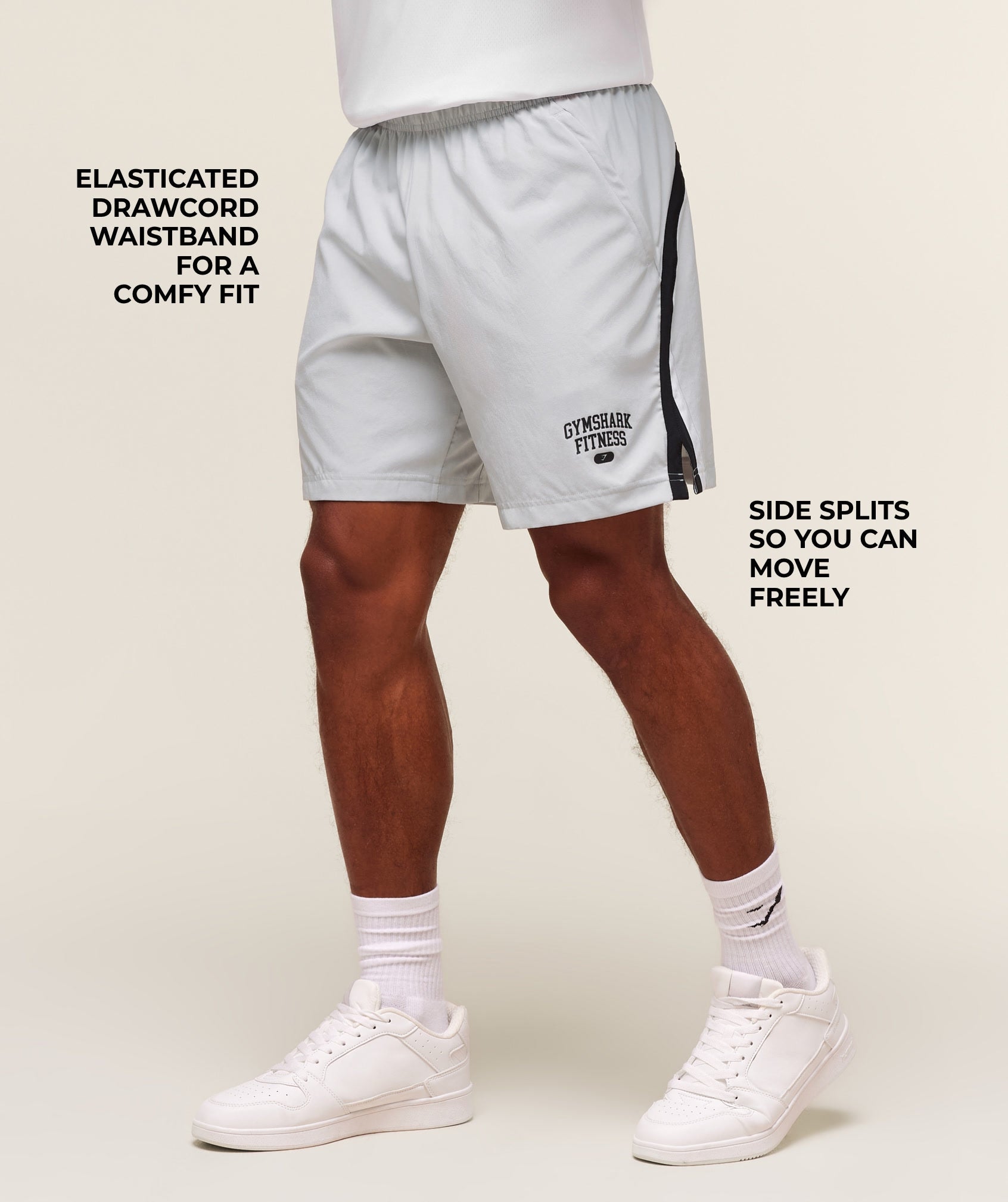 Gymshark Varsity 7" Shorts Light Grey