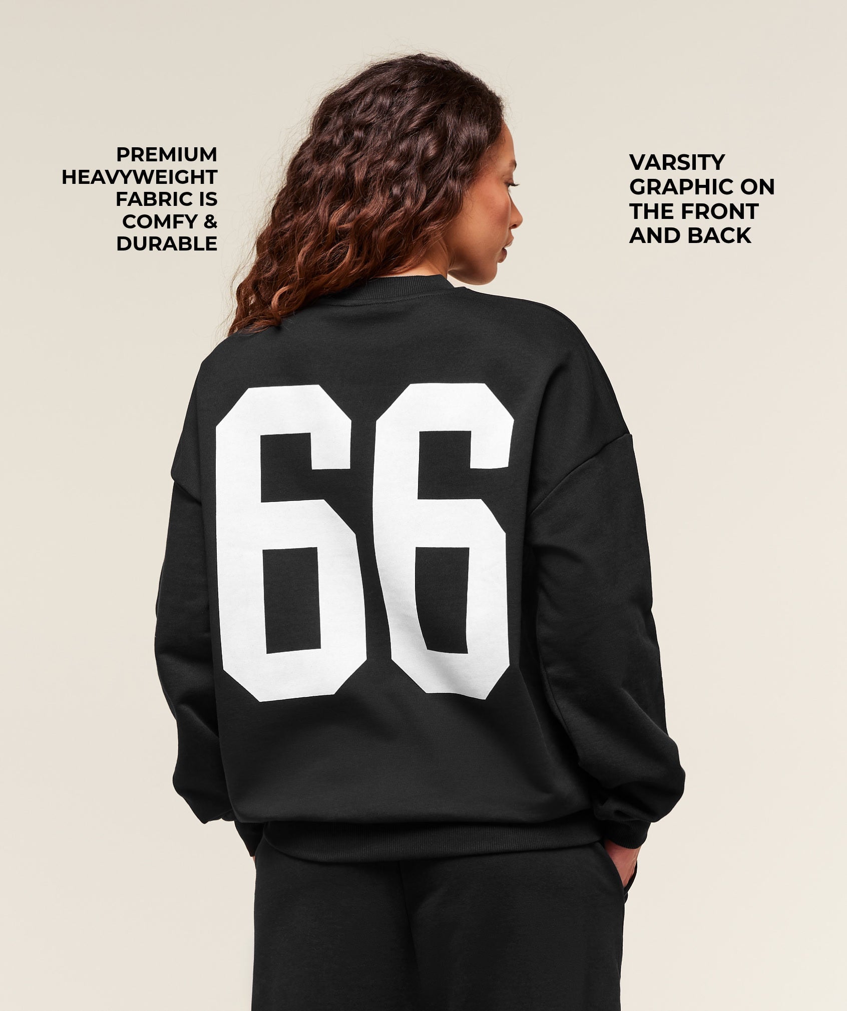 Women's Gymshark Varsity Graphic Pullover Black
