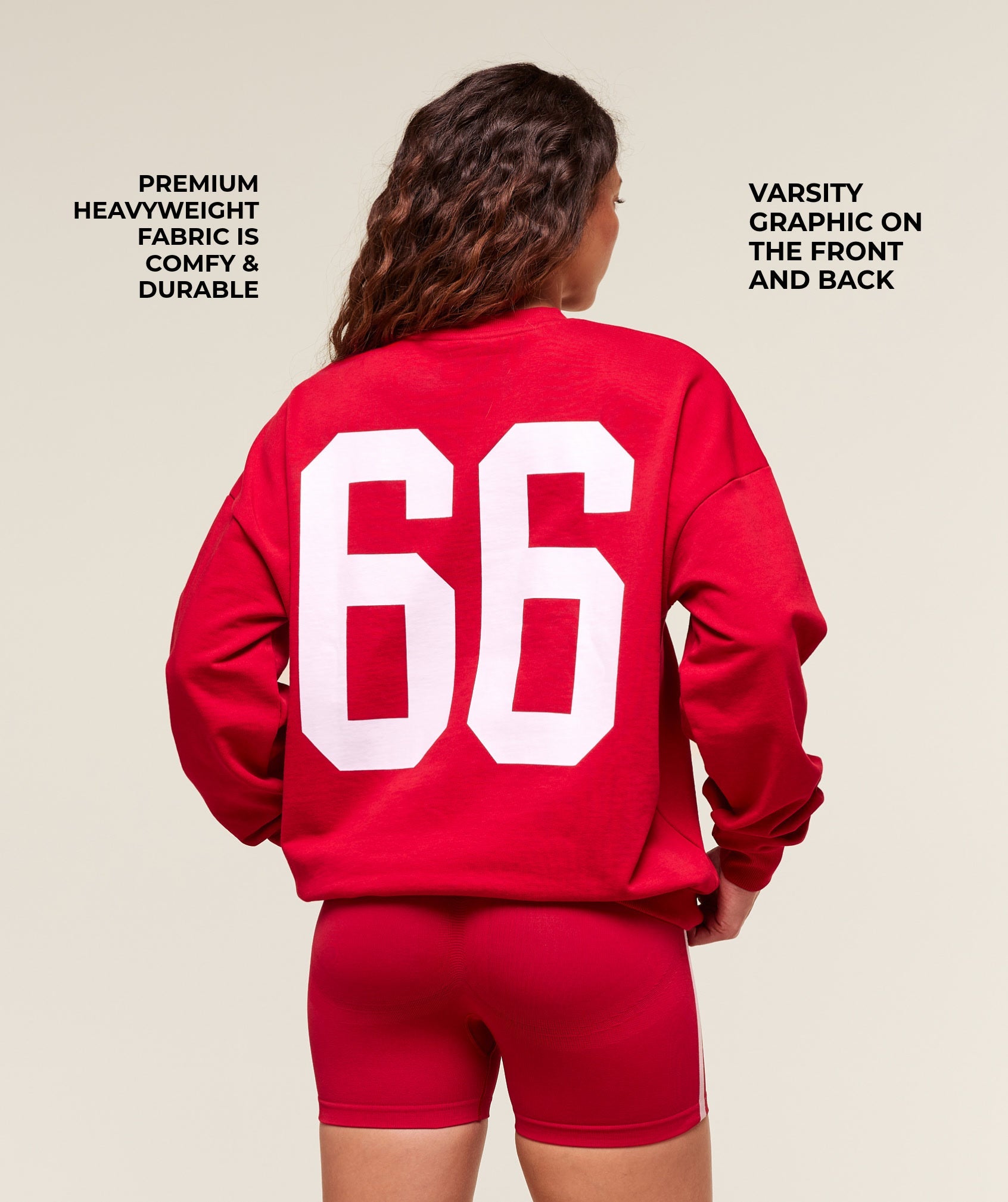 Women's Gymshark Varsity Graphic Pullover Conditioning Red