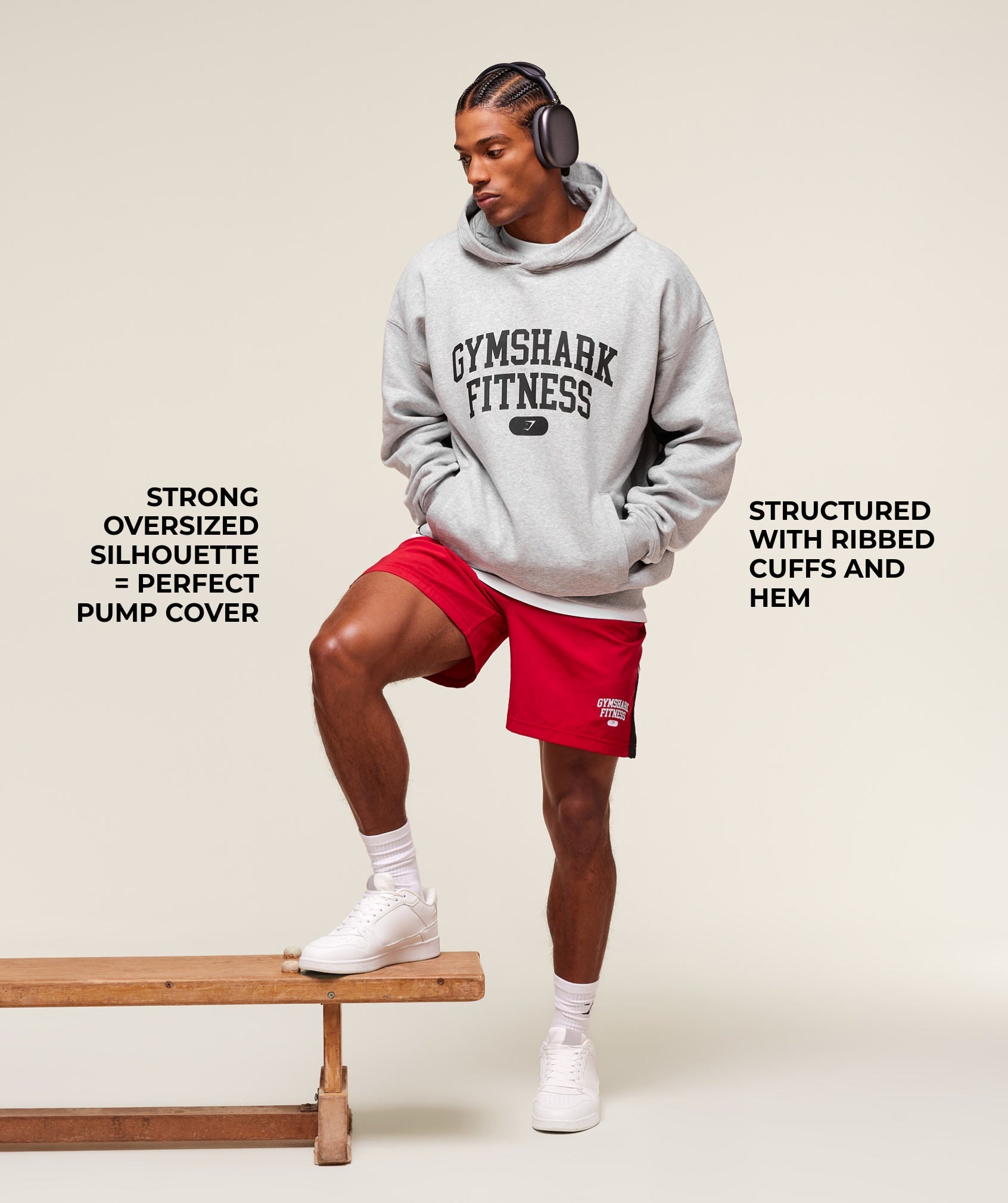 Gymshark Varsity Hoodie Light Grey Core Marl