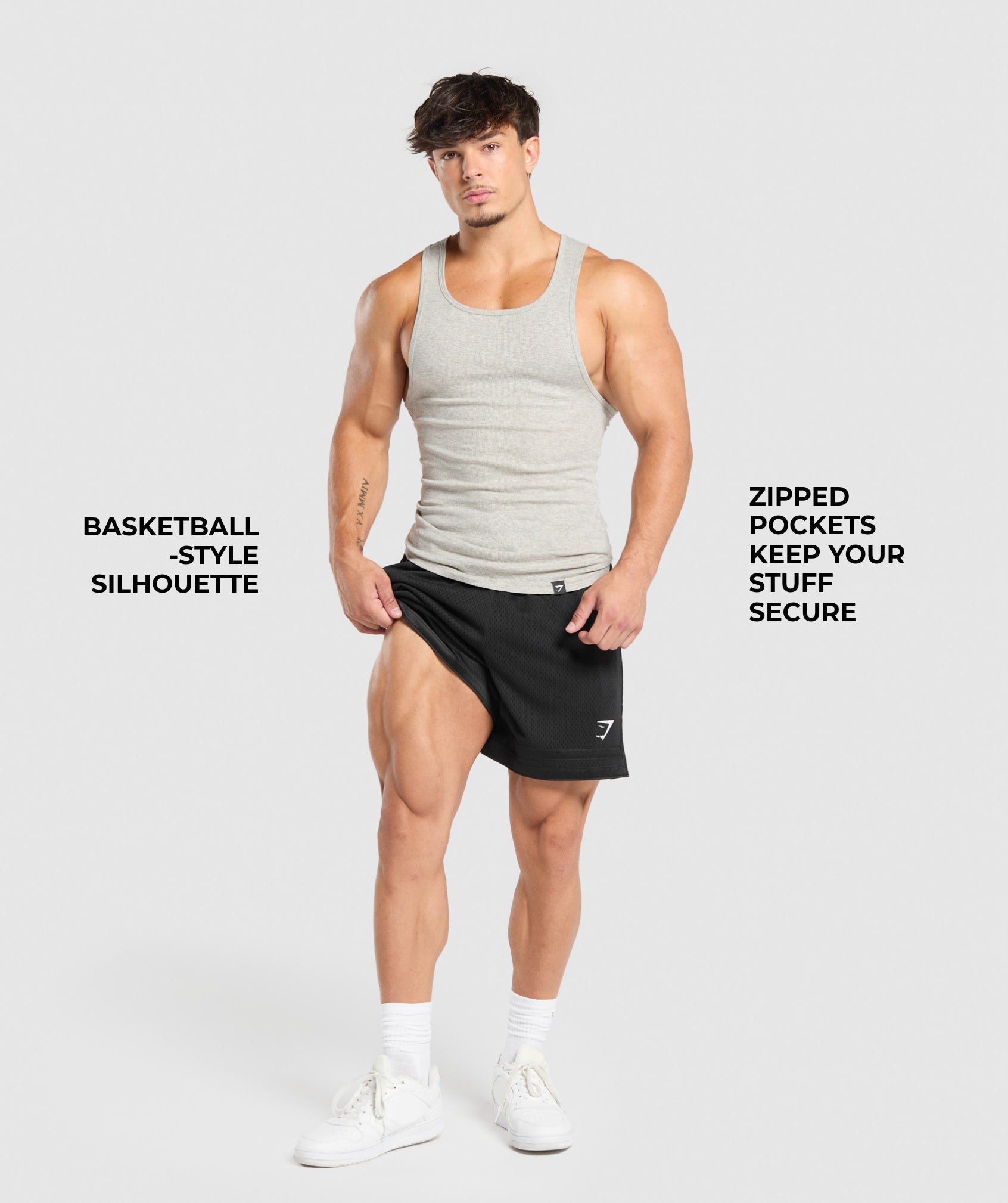Gymshark Varsity Mesh Shorts Black