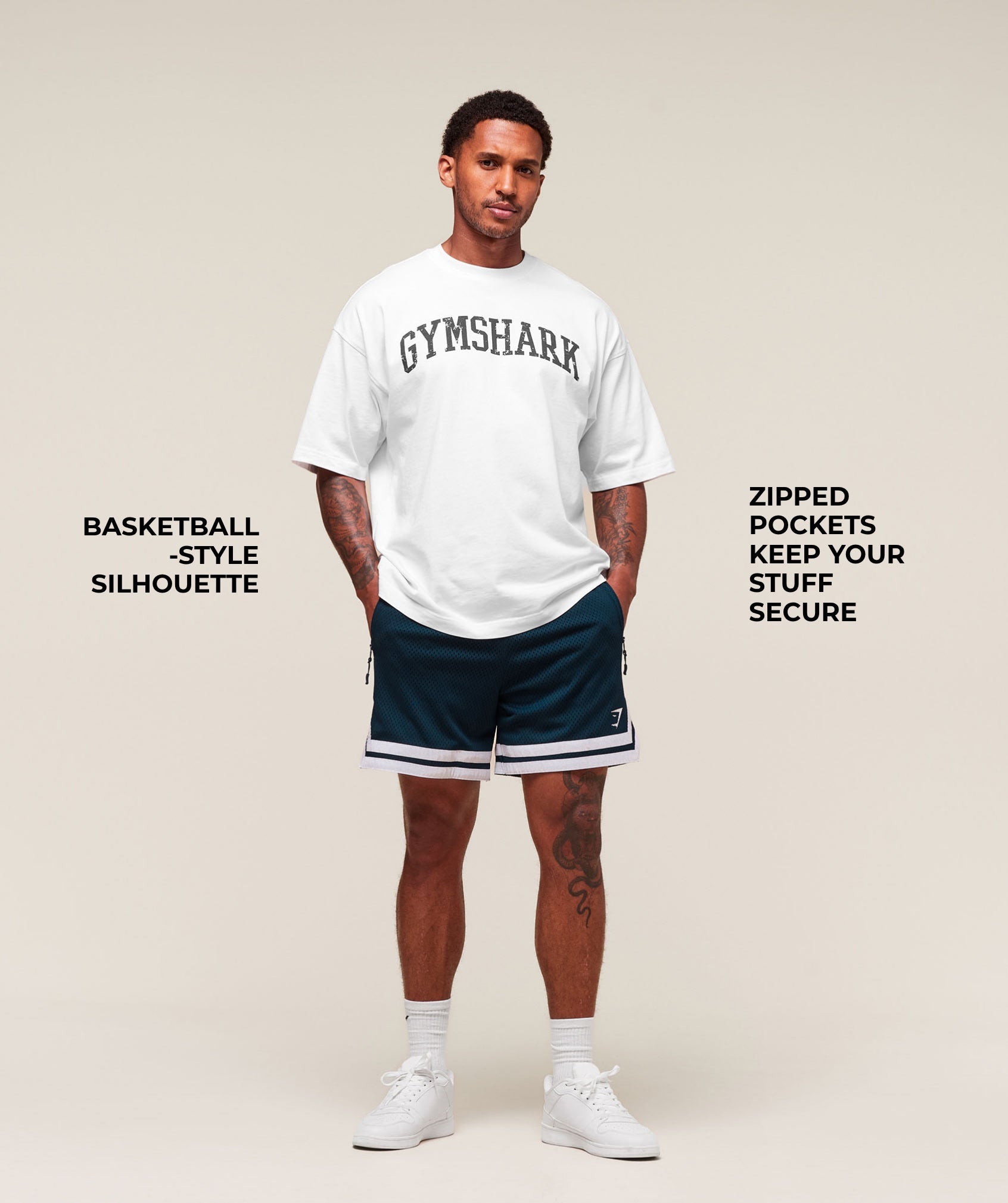 Gymshark Campus Mesh Shorts Navy