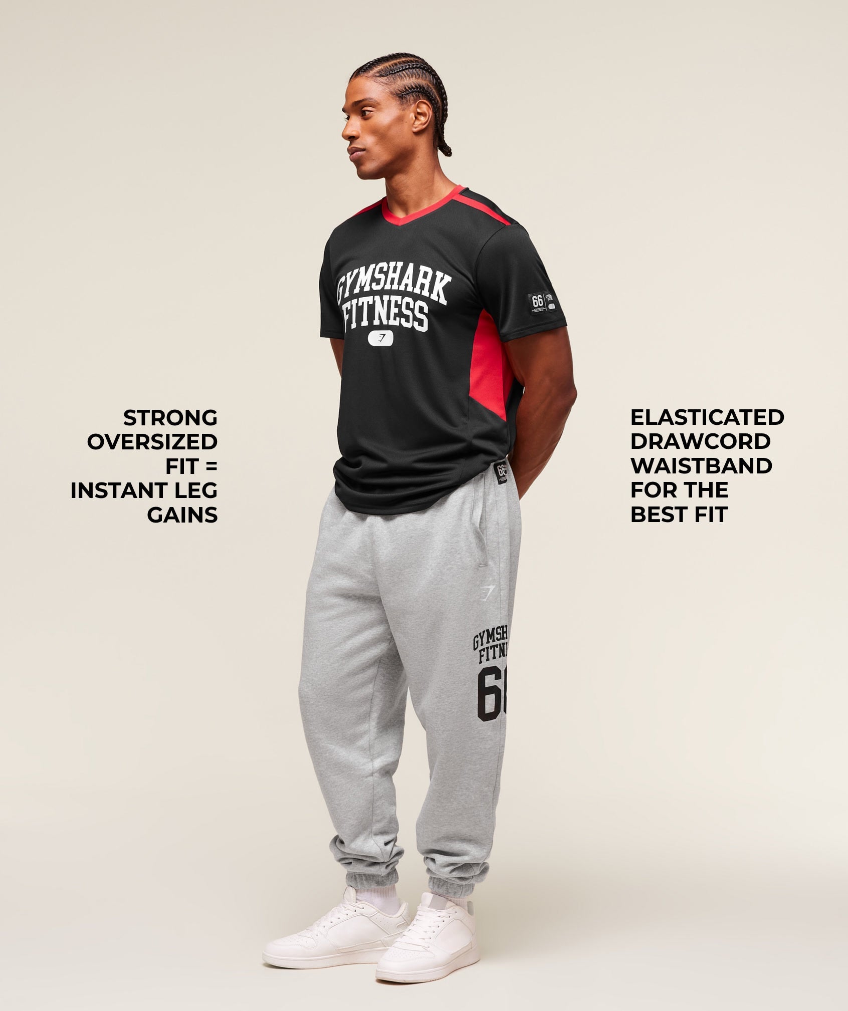Gymshark Varsity Oversized Jogger Light Grey Core Marl