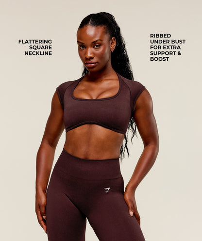 Women's Gymshark Adapt Fleck X Whitney Short Sleeve Crop Top Cherry Purple