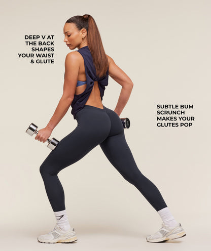 Women's Gymshark Lifting Dipped Waistband Leggings Heavy Blue