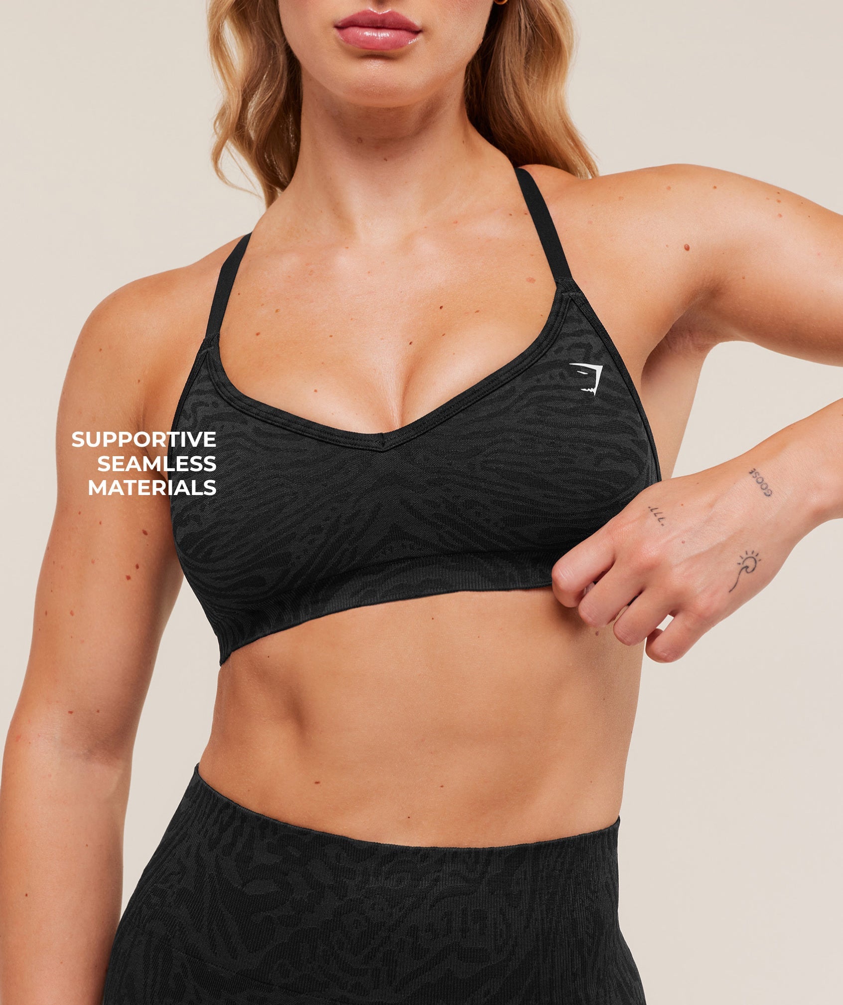 Women's Gymshark Adapt Animal Seamless Sports Bra Black