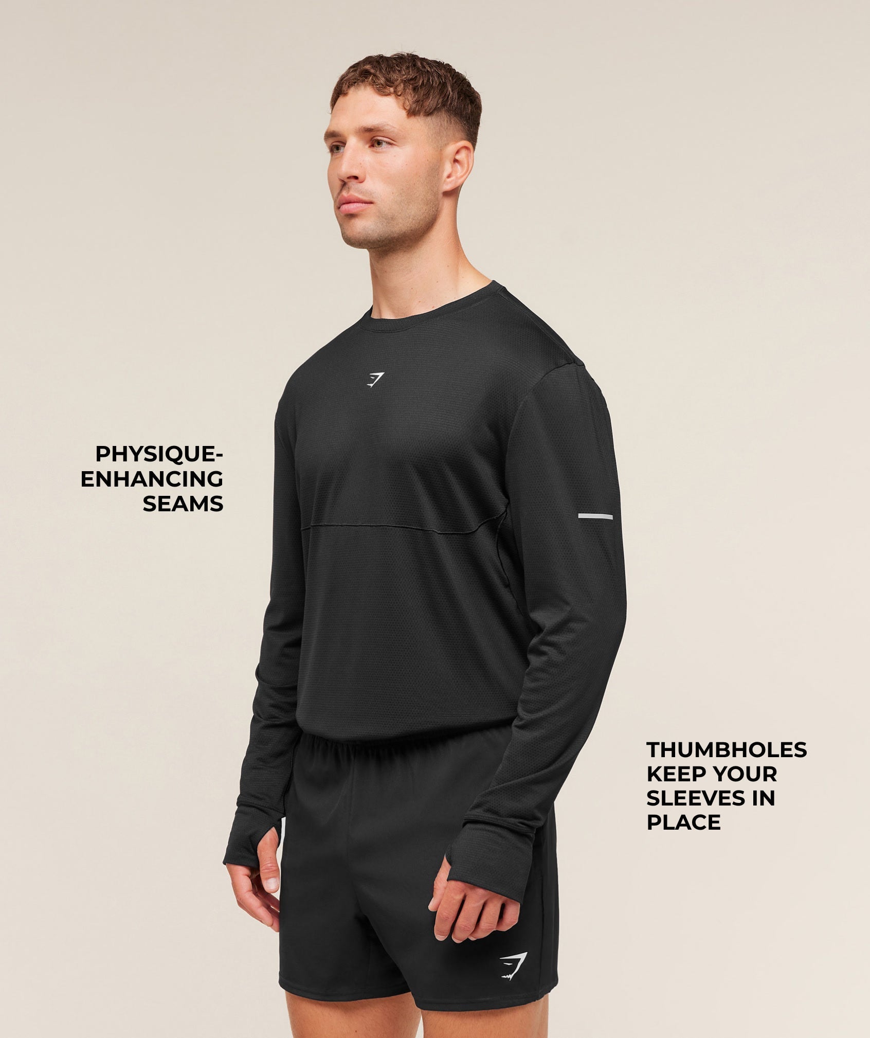 Gymshark Running Long Sleeve T-Shirt Black