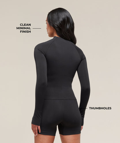 Women's Gymshark Soft Sculpt Zip Up Jacket Black