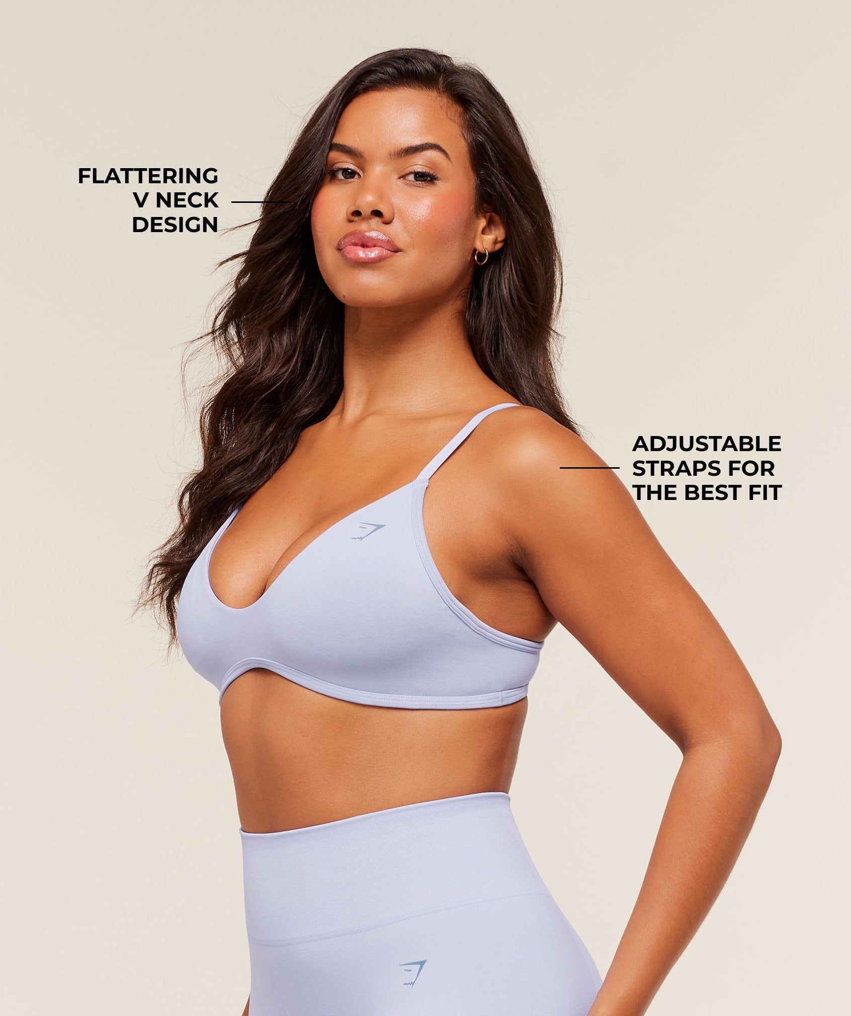 Women's Gymshark Soft Sculpt V-Neck Sports Bra Peri Blue