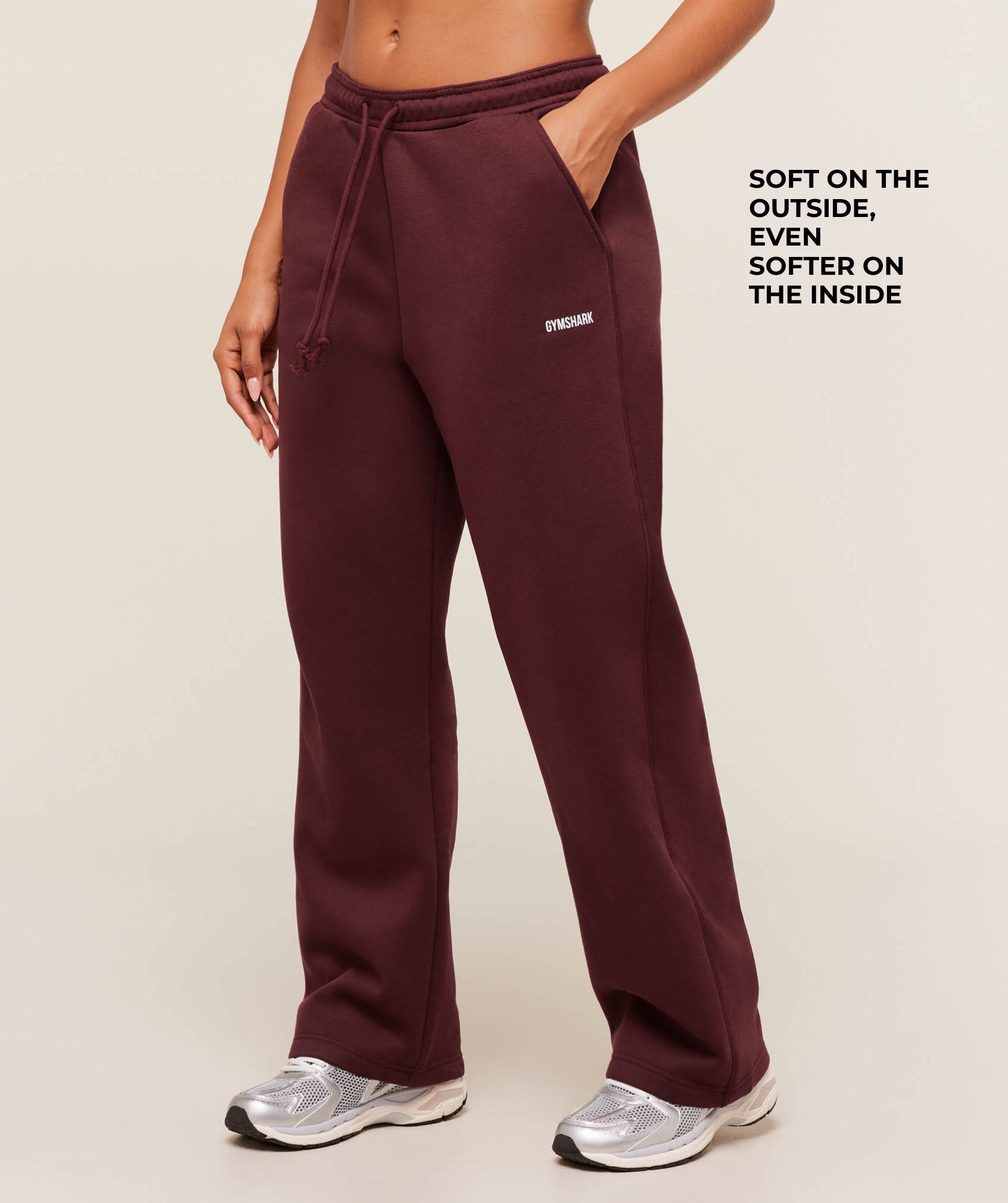 Women's Gymshark Cosy Luxe Straight Leg Regular Joggers Rich Maroon