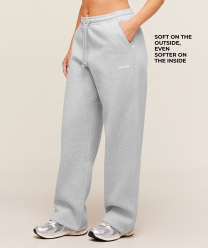 Women's Gymshark Cosy Luxe Straight Leg Regular Joggers Soft Grey Marl