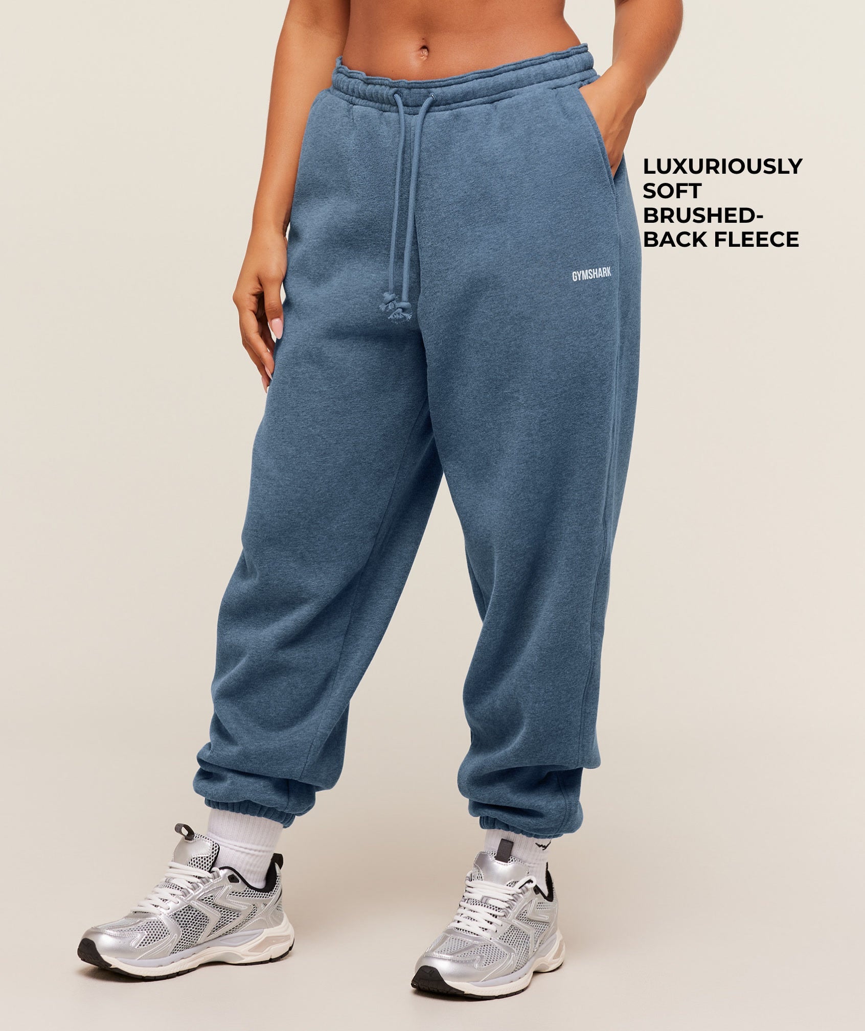 Women's Gymshark Cosy Luxe Cuffed Joggers Compound Blue Marl