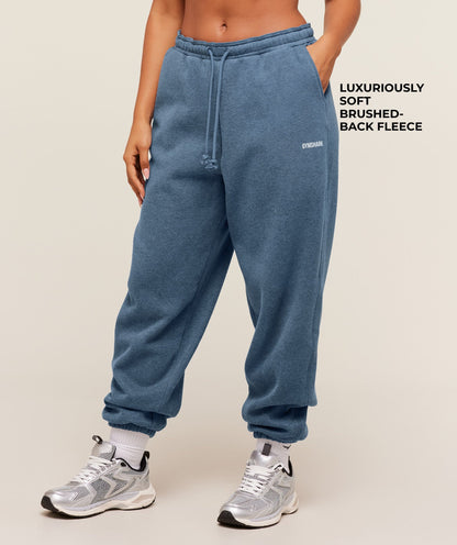 Women's Gymshark Cosy Luxe Cuffed Joggers Compound Blue Marl
