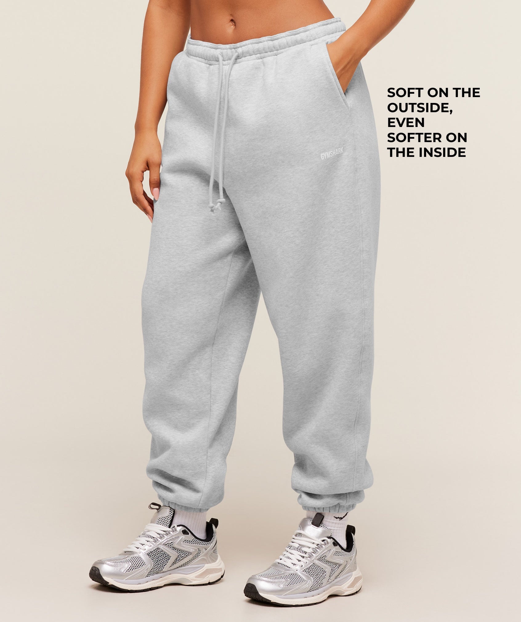Women's Gymshark Cosy Luxe Cuffed Joggers Soft Grey Marl