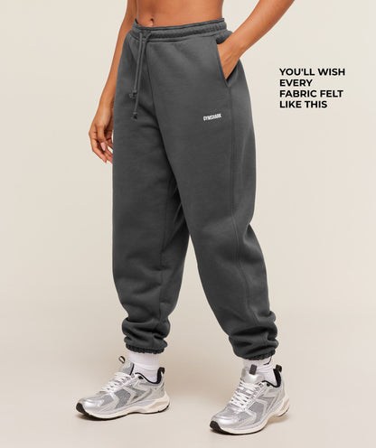 Women's Gymshark Cosy Luxe Cuffed Joggers Onyx Grey