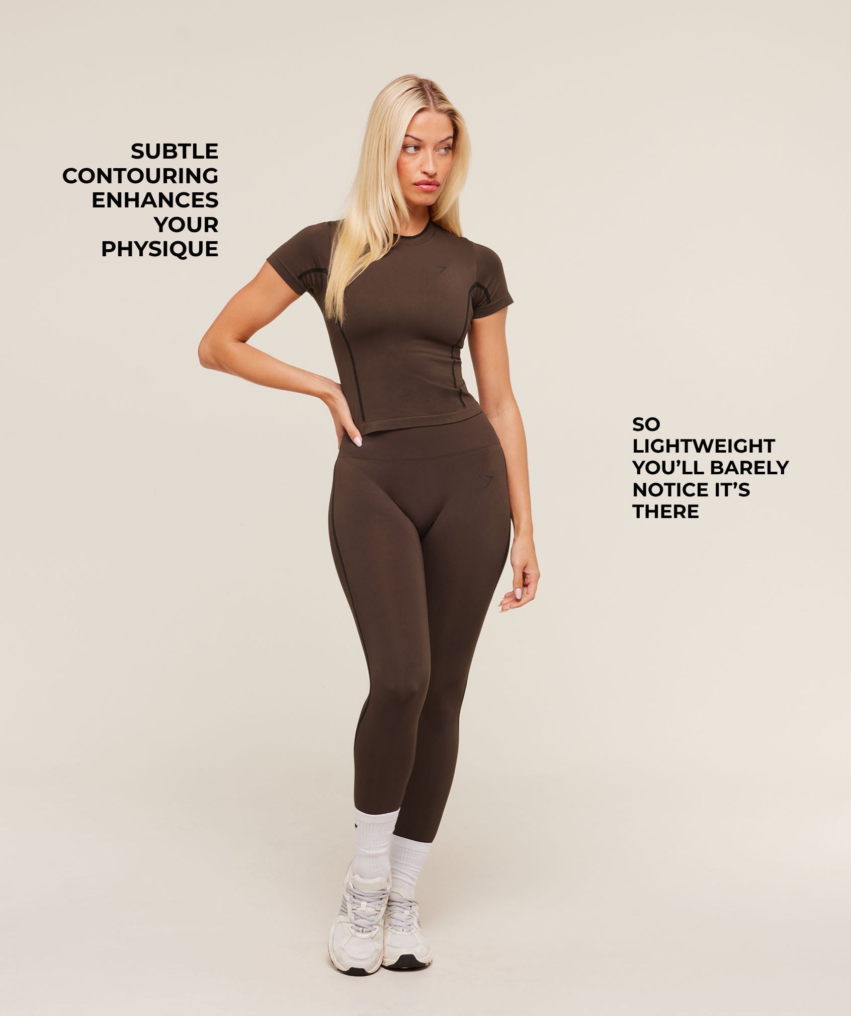 Women's Gymshark Everyday Seamless Contrast Tee Gs Archive Brown