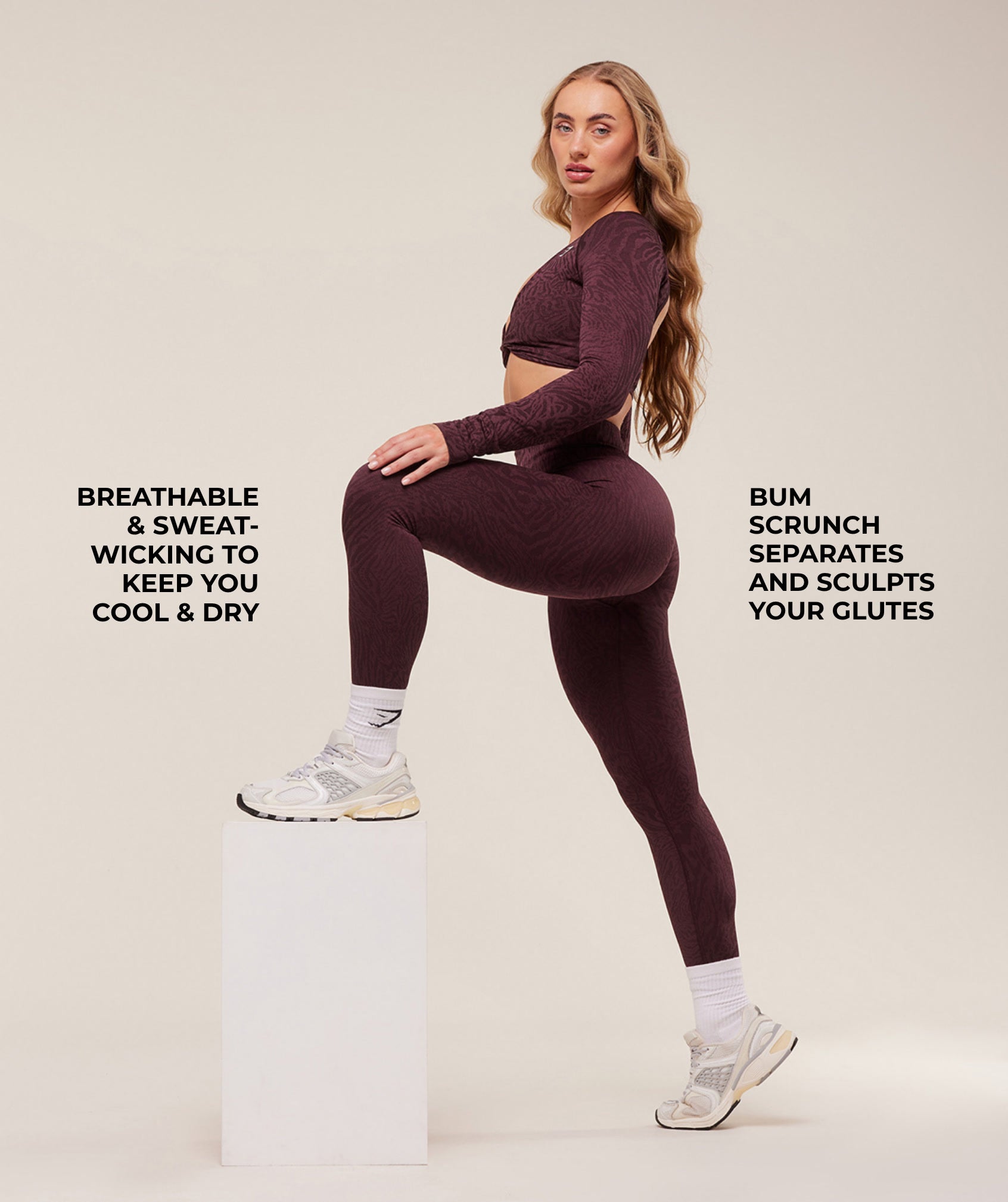 Women's Gymshark Adapt Animal Seamless Leggings Cherry Purple