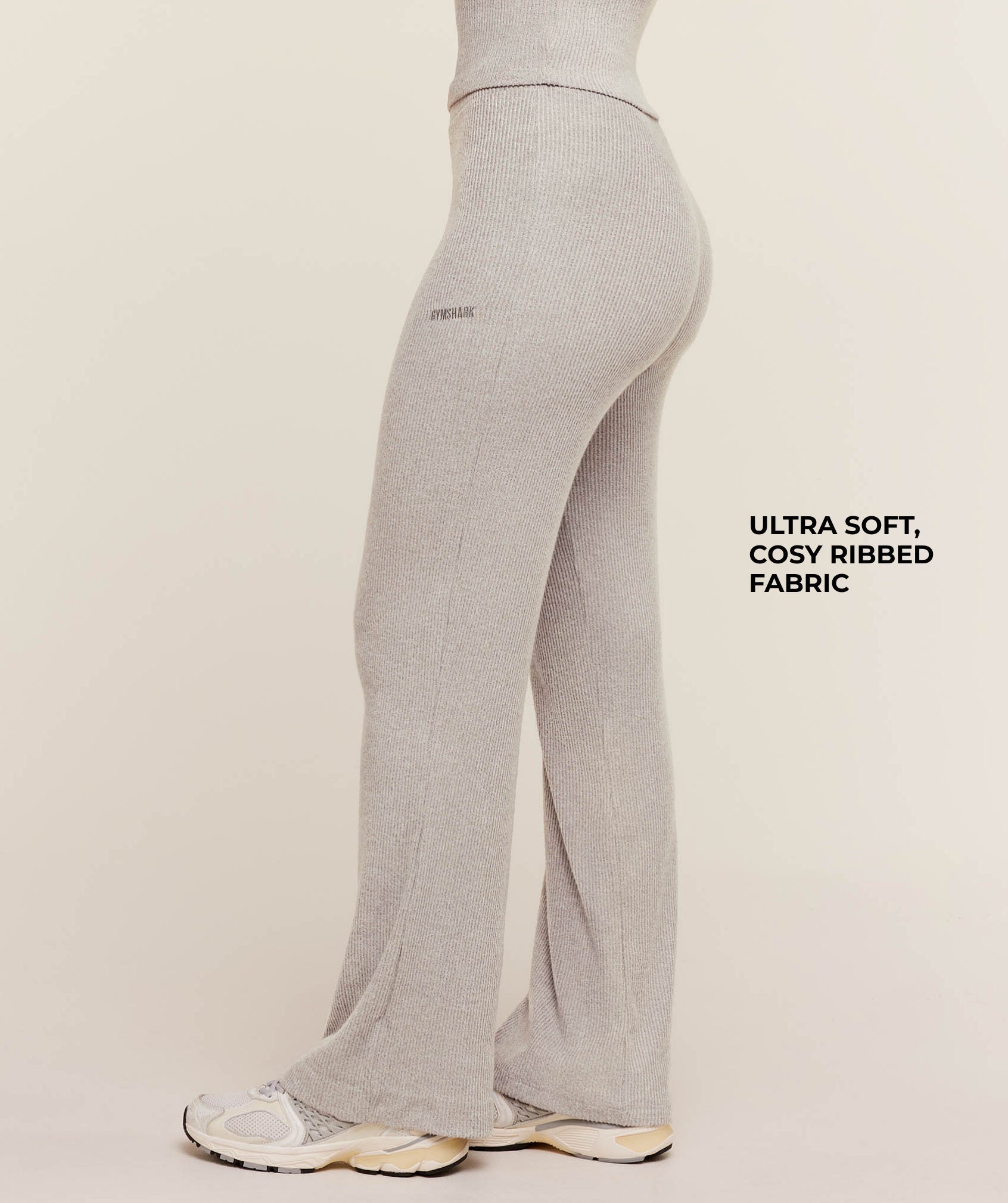 Women's Gymshark Supersoft Straight Leg Pant Light Grey Core Marl