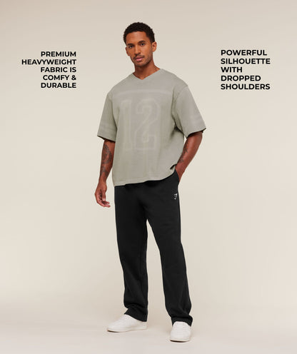 Gymshark Collegiate Washed Jersey T-Shirt Smokey Grey