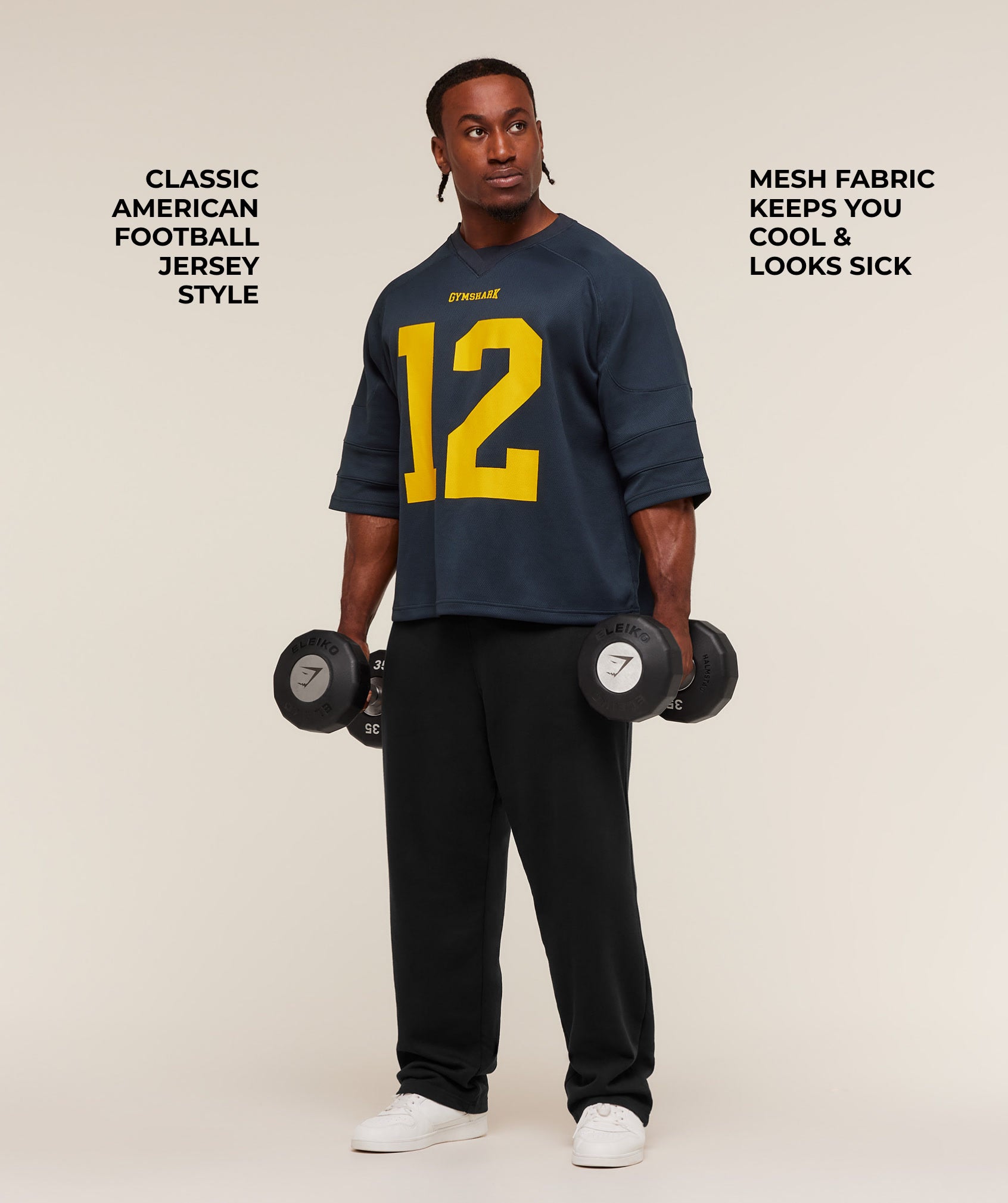 Gymshark American Football Jersey Heavy Blue