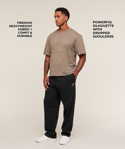 Gymshark Collegiate Washed T-Shirt Soft Brown