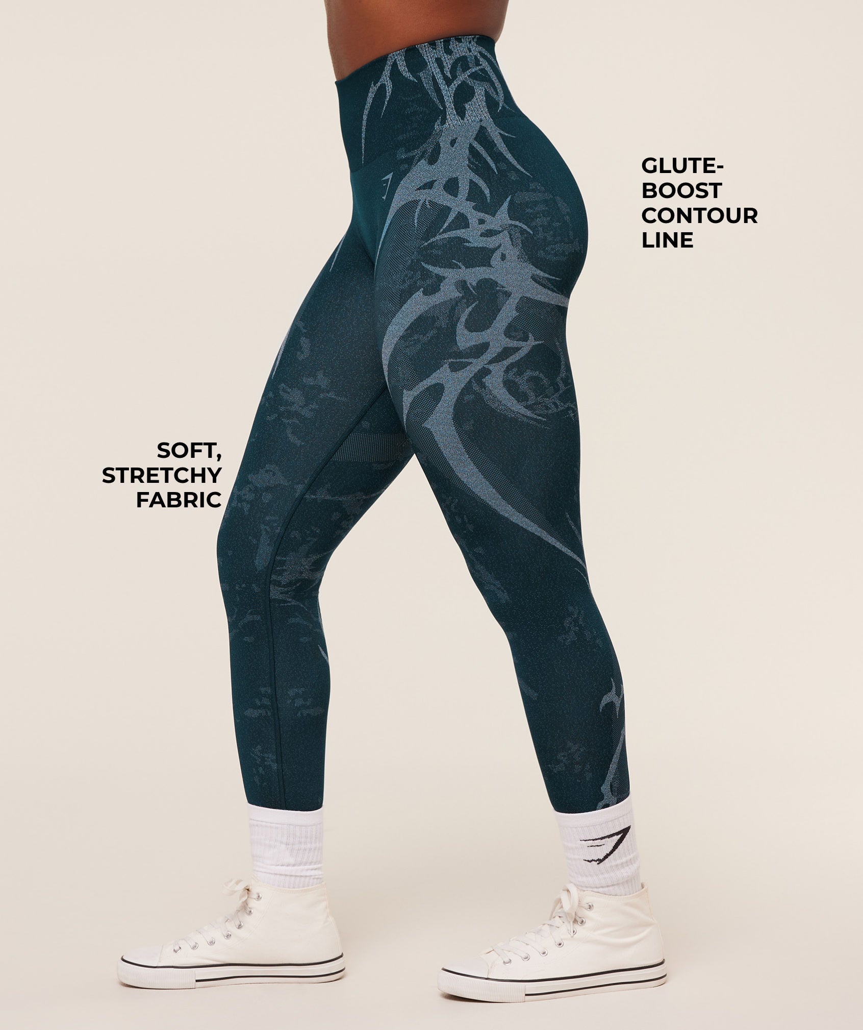 Women's Gymshark Storm Seamless Leggings Deep Petrol Blue