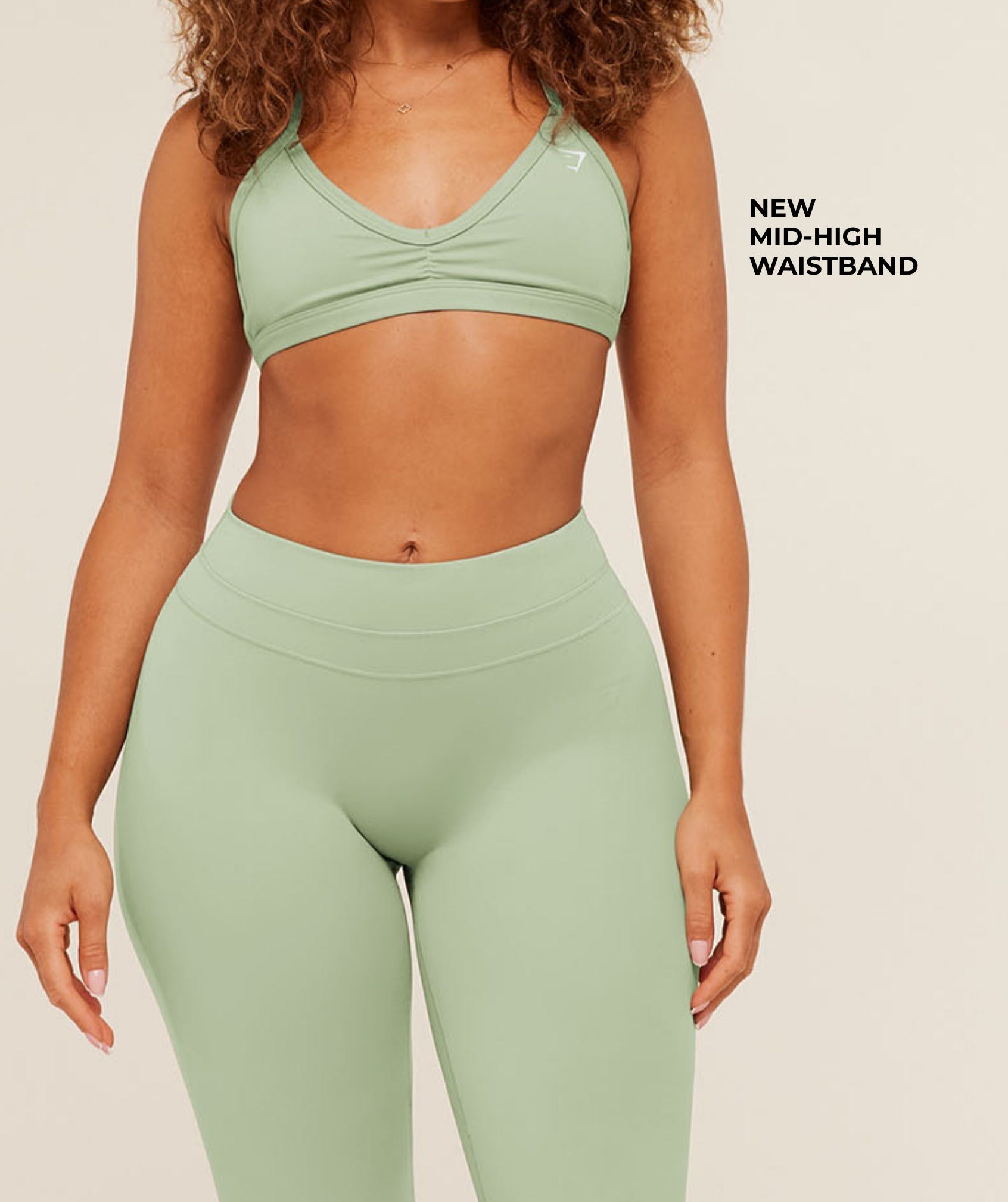 Women's Gymshark Whitney Mid-High Rise Leggings Haze Green