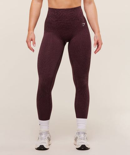 Women's Gymshark Adapt Animal Seamless Leggings Cherry Purple