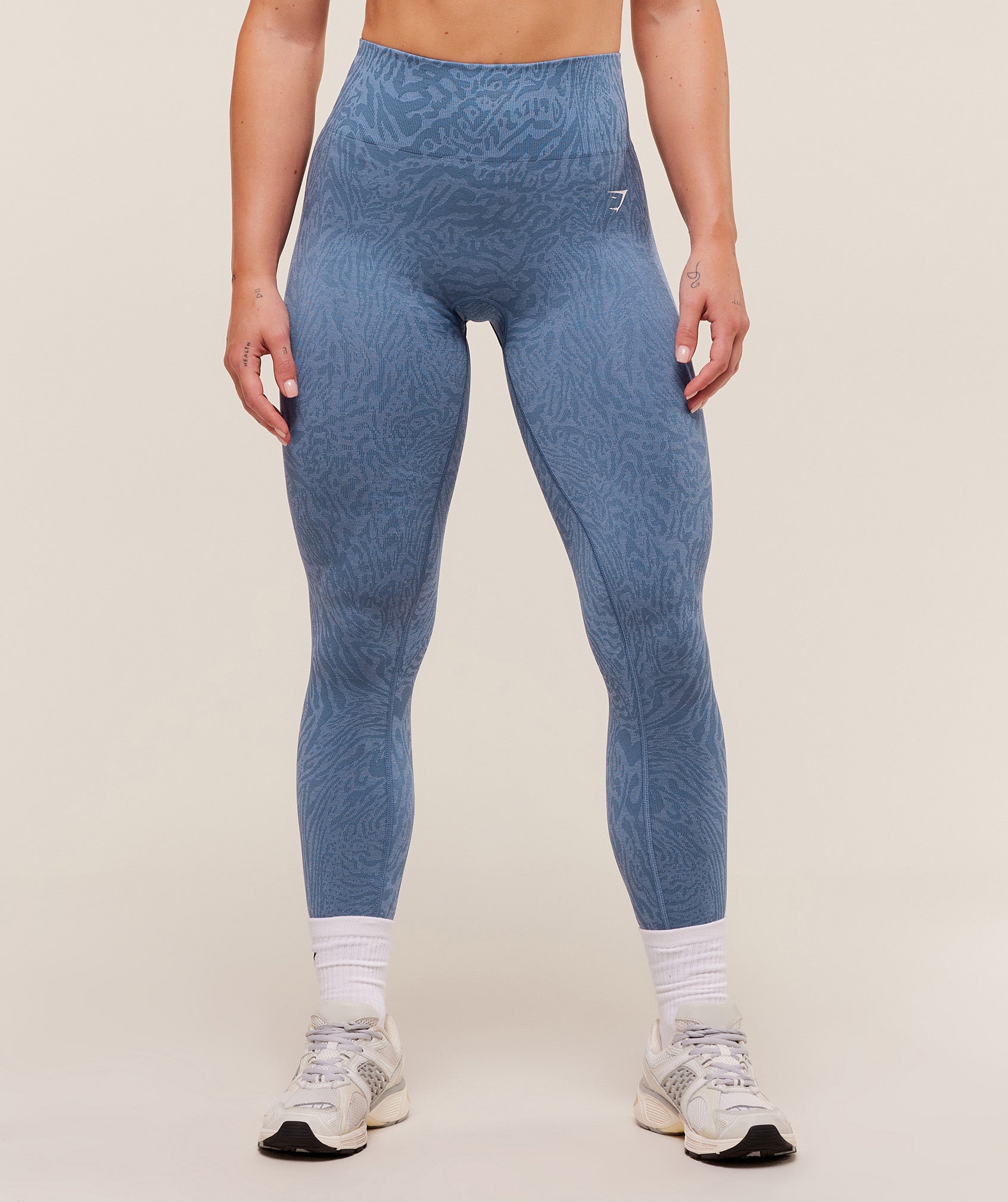 Women's Gymshark Adapt Animal Seamless Leggings Worn Blue