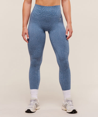 Women's Gymshark Adapt Animal Seamless Leggings Worn Blue