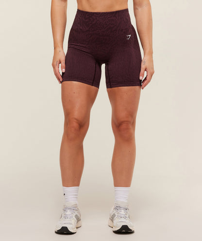 Women's Gymshark Adapt Animal Seamless Shorts Cherry Purple