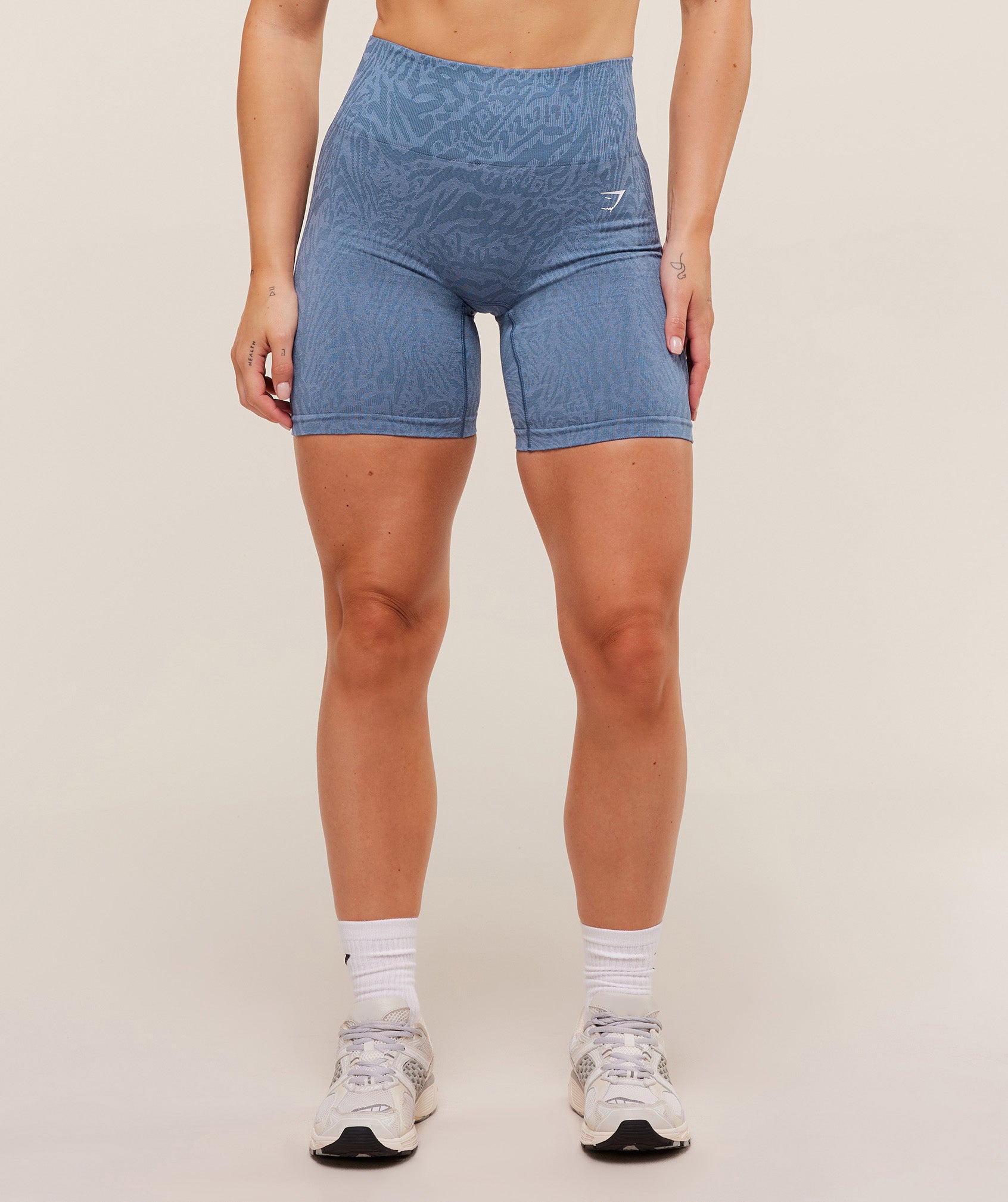 Women's Gymshark Adapt Animal Seamless Shorts Worn Blue