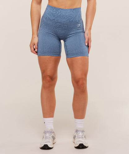 Women's Gymshark Adapt Animal Seamless Shorts Worn Blue