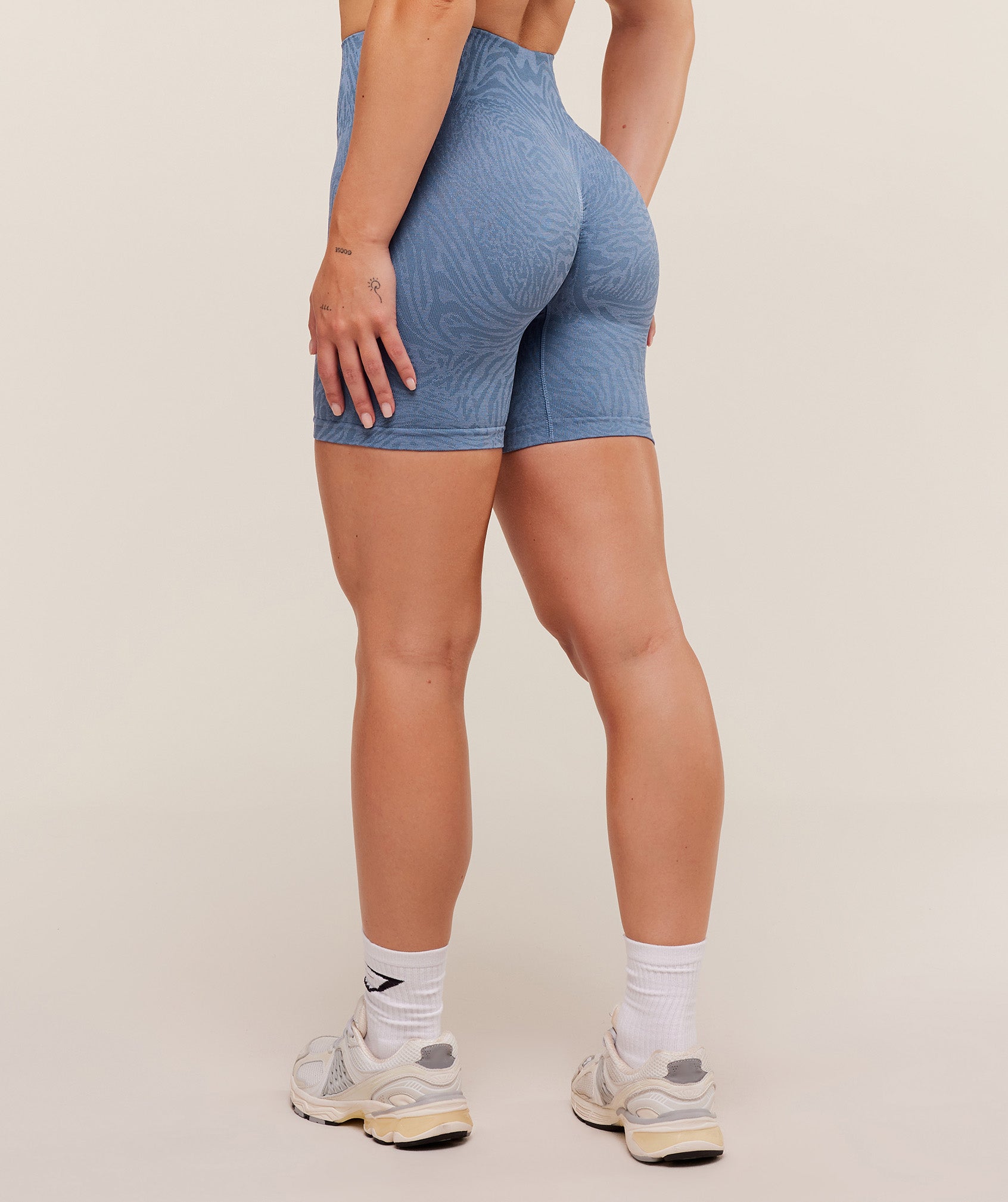 Women's Gymshark Adapt Animal Seamless Shorts Worn Blue