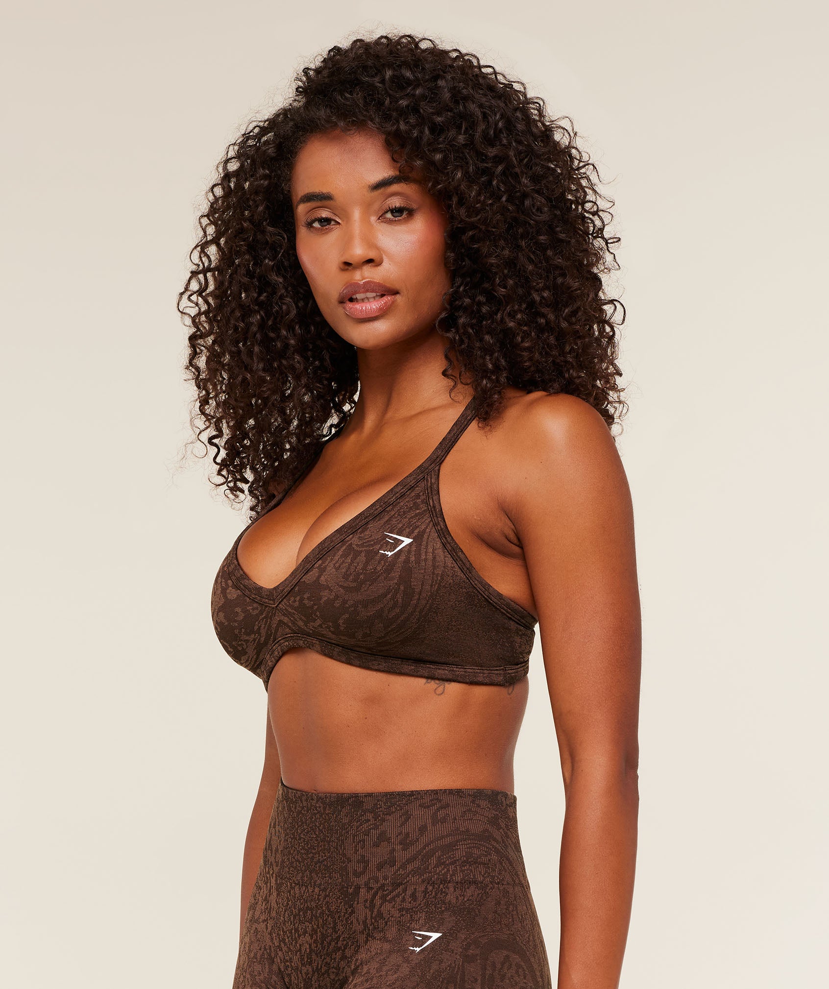 Women's Gymshark Adapt Animal X Whitney Sports Bra Archive Brown